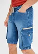 Lange jeans short met cargozakken, regular fit, John Baner JEANSWEAR