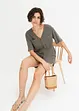 Blouse met korte mouwen in een viscose-linnenmix, bonprix