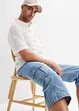 Regular fit 3/4 stretch cargo jeans, straight, bonprix