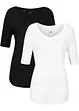 Longshirt van zachte viscose (set van 2), bonprix