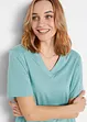Wijd longshirt met V-hals (set van 5), korte mouw, bonprix