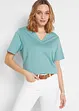 Wijd longshirt met V-hals (set van 5), korte mouw, bonprix