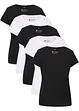 Shirt met ronde hals (set van 5), korte mouw, bonprix