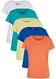 Shirt met ronde hals (set van 5), korte mouw, bonprix