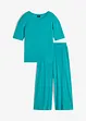 Geribde pyjama met culotte (2-dlg. set), bonprix
