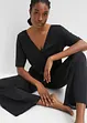 Pyjama met viscose en wijde broek (2-dlg. set), bonprix