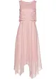 Premium chiffon midi jurk met kant, bonprix