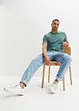 Henley shirt, korte mouw (set van 2) van biologisch katoen, bonprix