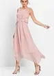 Premium chiffon midi jurk met kant, bonprix