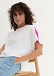 T-shirt met neonstrepen van biologisch katoen, bonprix