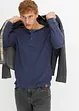 Henley shirt van biologisch katoen, lange mouw, bonprix