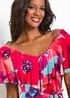 Maxi jurk met volant en ceintuur, bonprix