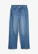 Wide jeans met mid waist en splitten, bonprix