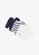 Baby longsleeve met geribd biologisch katoen (set van 3), bonprix