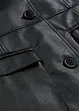 Lange imitatieleren jas met revers, getailleerd, bonprix