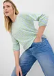 Gestreept shirt van biologisch katoen met 3/4 mouwen, bonprix