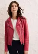 Leren biker jas van lamsnappa, bonprix