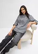 Oversized geruite blouse met pofmouwen, bonprix