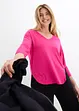 Shirt met 3/4 mouwen in een mix van viscose en elastan, bonprix