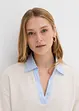 Fijn gebreide trui met blouse-inzet, bonprix