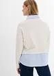 Fijn gebreide trui met blouse-inzet, bonprix