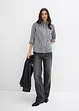 Oversized geruite blouse met pofmouwen, bonprix