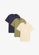 Henley shirt van biologisch katoen (set van 3), bonprix