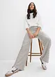 Gestreepte jersey broek met koord, bonprix