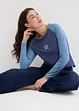 Tweekleurige longsleeve met borduursel, bonprix