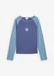 Tweekleurige longsleeve met borduursel, bonprix