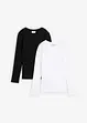 Geribd shirt met biologisch katoen (set van 2), bonprix
