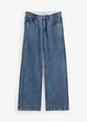 Wide leg jeans, mid waist, met strass, bonprix