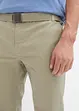 Regular fit stretch chino met riem, straight, bonprix