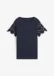 Shirt van puur linnen met gehaakte mouwen, bonprix