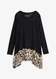 Puntig toelopend shirt met chiffon, bonprix