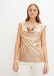 Glanzende top met watervalhals, bonprix