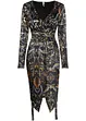Fluwelen wikkeljurk met dessin, BODYFLIRT boutique