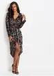 Fluwelen wikkeljurk met dessin, BODYFLIRT boutique