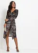 Fluwelen wikkeljurk met dessin, BODYFLIRT boutique