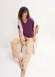 Wijd longshirt met V-hals (set van 5), korte mouw, bonprix