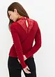 Geribd shirt met kanten halslijn, bonprix