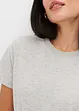 Shirt met gebreide boordjes en glittergaren, bonprix
