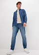 Loose fit stretch jeans van stevig denim, tapered, bonprix