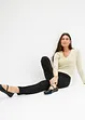 Imitatieleren broek met comfortabele band, bonprix