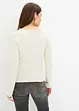 Geribd shirt met plooitjes en volants, bonprix