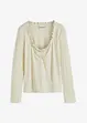Geribd shirt met plooitjes en volants, bonprix