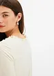 Geribd shirt met plooitjes en volants, bonprix