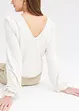 Knus fleece shirt met parels, bonprix