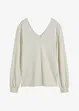 Knus fleece shirt met parels, bonprix