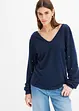 Knus fleece shirt met parels, bonprix